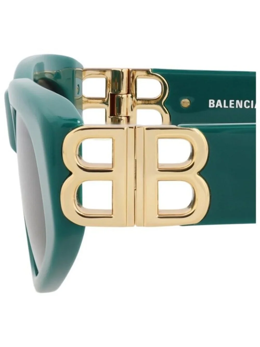 New Balenciaga Womens Cat Eye Green Gold Grey Fashion Designer Sunglasses